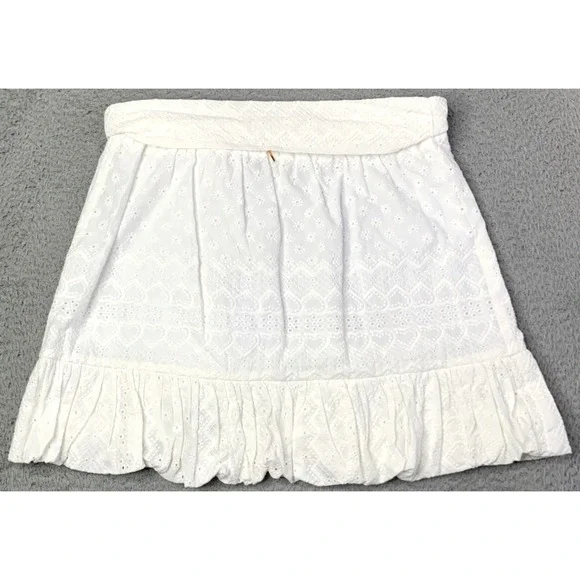 New MISA Los Angeles Skirt Womens Size White Large Lined Hearts Bow Made USA NWT